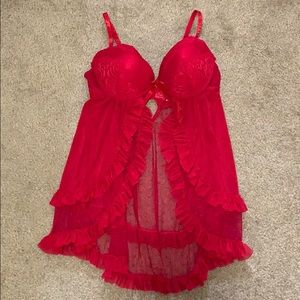Red Babydoll bra lingerie
